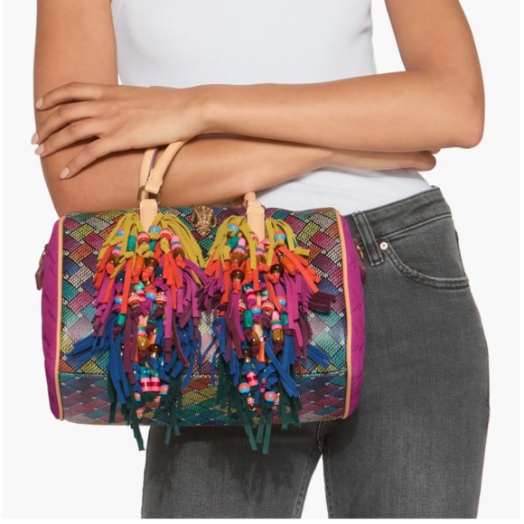Kurt Geiger London Kensington Boston Fringe Duffle Bag NWT 💋ྀིྀི - Picture 6 of 6